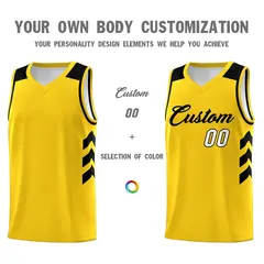 Yellow Black Classic Fashion Sportwear Basketball Jersey 3