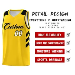 Yellow Black Classic Fashion Sportwear Basketball Jersey 4