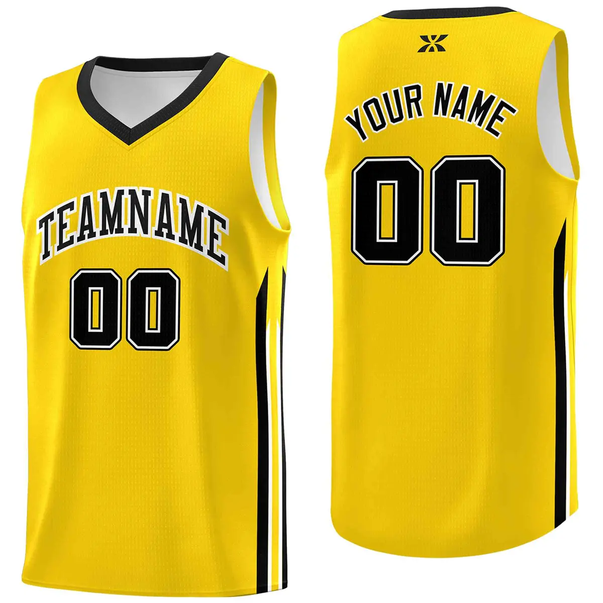 Yellow Black Classic Mesh Bull Sport Basketball Jersey