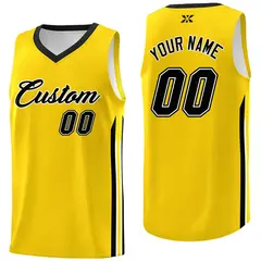 Yellow Black Classic Mesh Sport Basketball Jersey