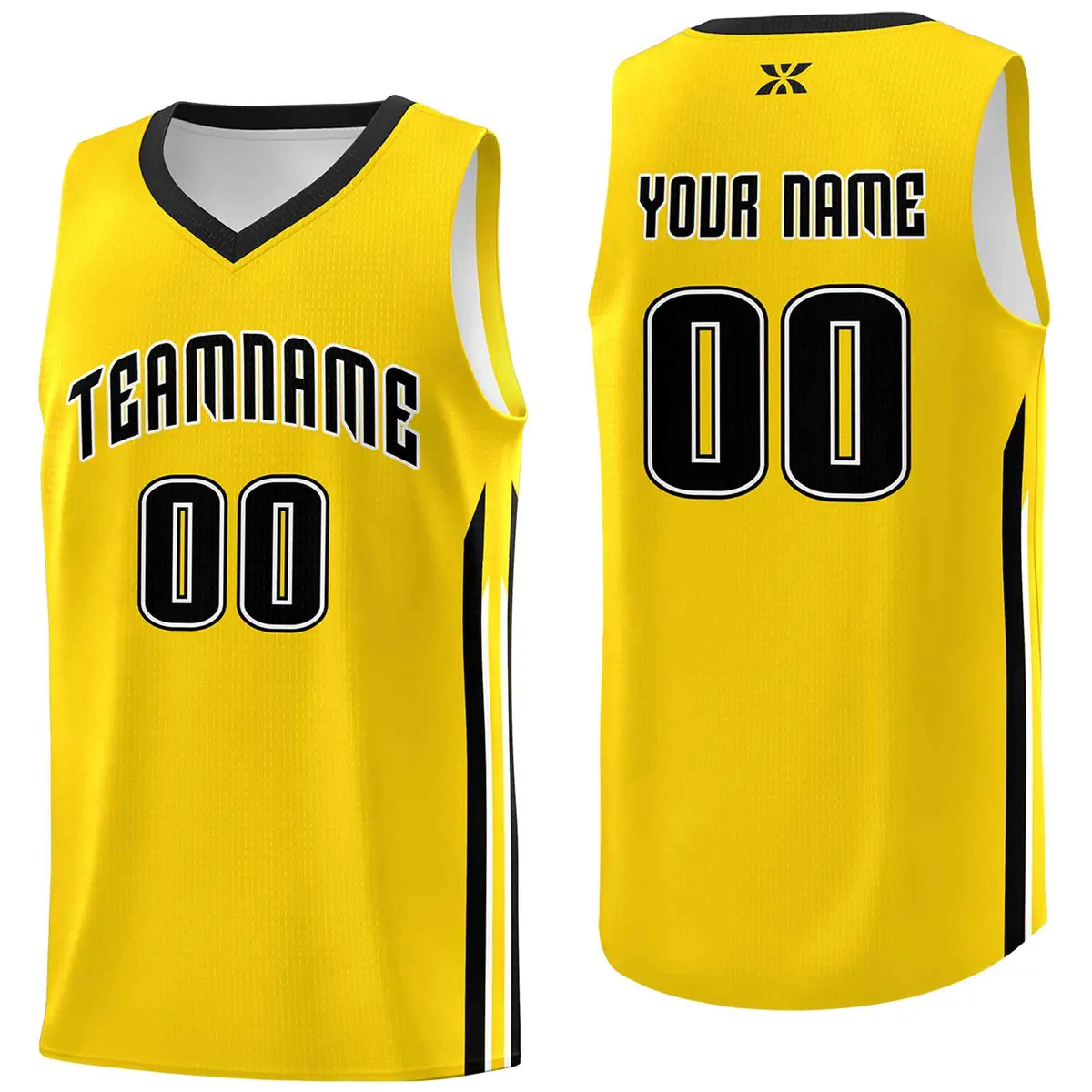 Yellow Black Classic Mesh Sport Basketball Jersey