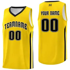 Yellow Black Classic Mesh Sport Basketball Jersey