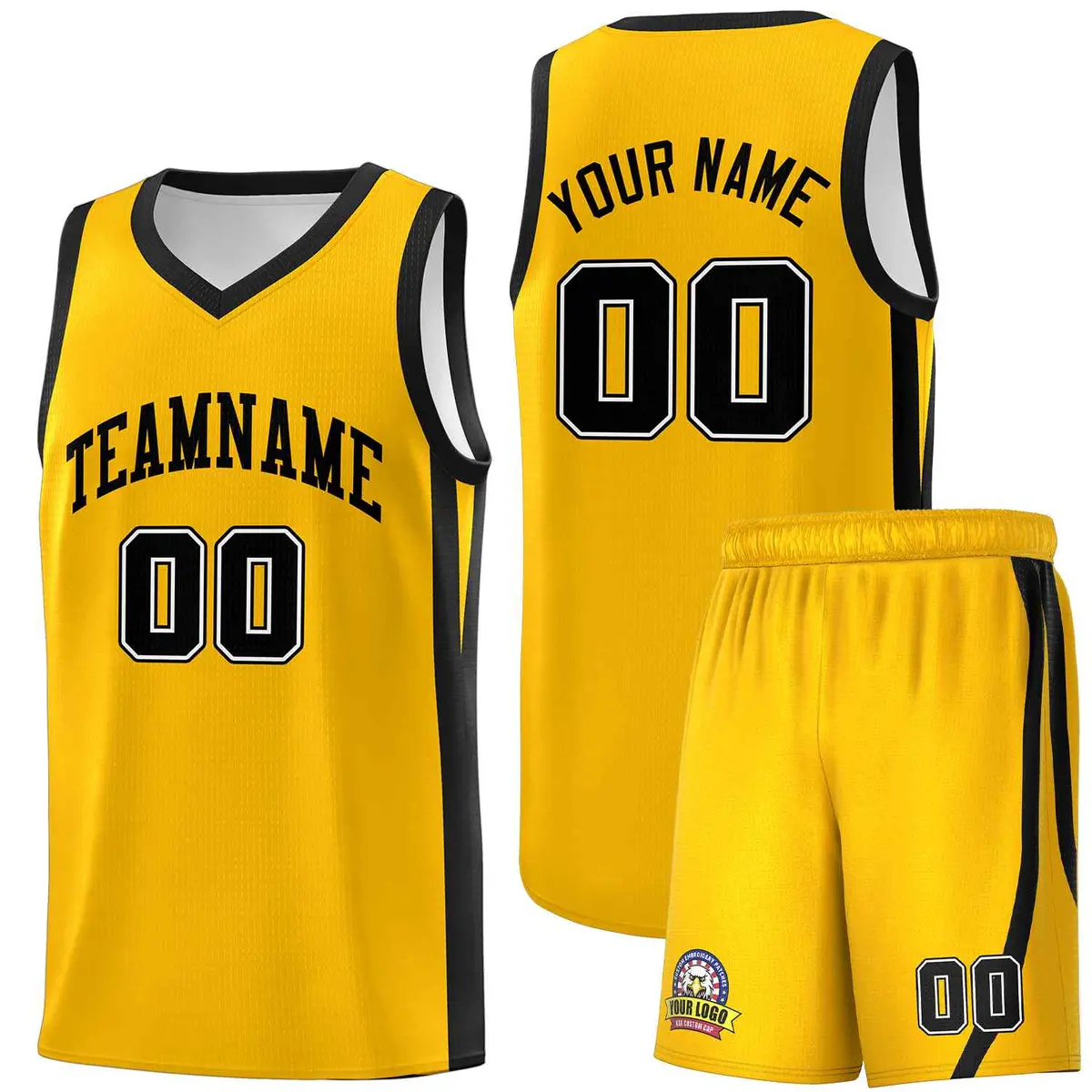 Yellow Black Classic Sets Sports Basketball Jersey