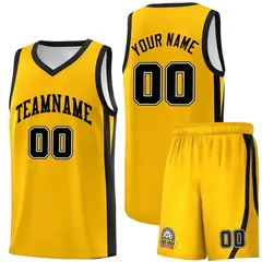 Yellow Black Classic Sets Sports Basketball Jersey