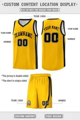 Yellow Black Classic Sets Sports Basketball Jersey 2