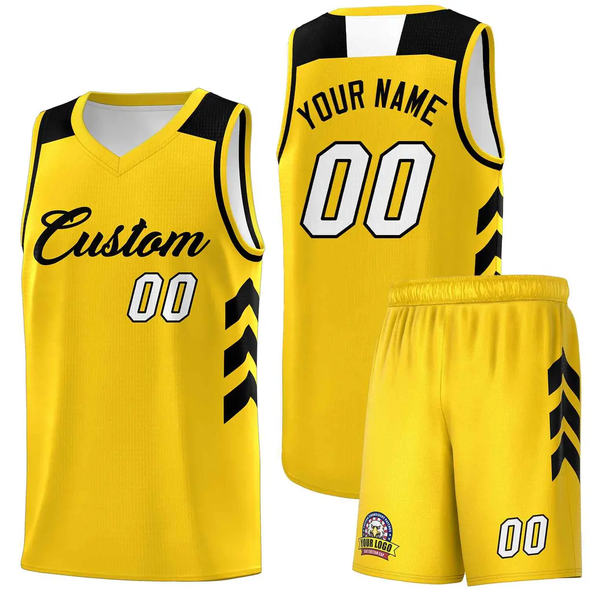 Yellow Black Classic Sets Sports Basketball Jersey