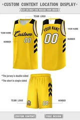 Yellow Black Classic Sets Sports Basketball Jersey 2