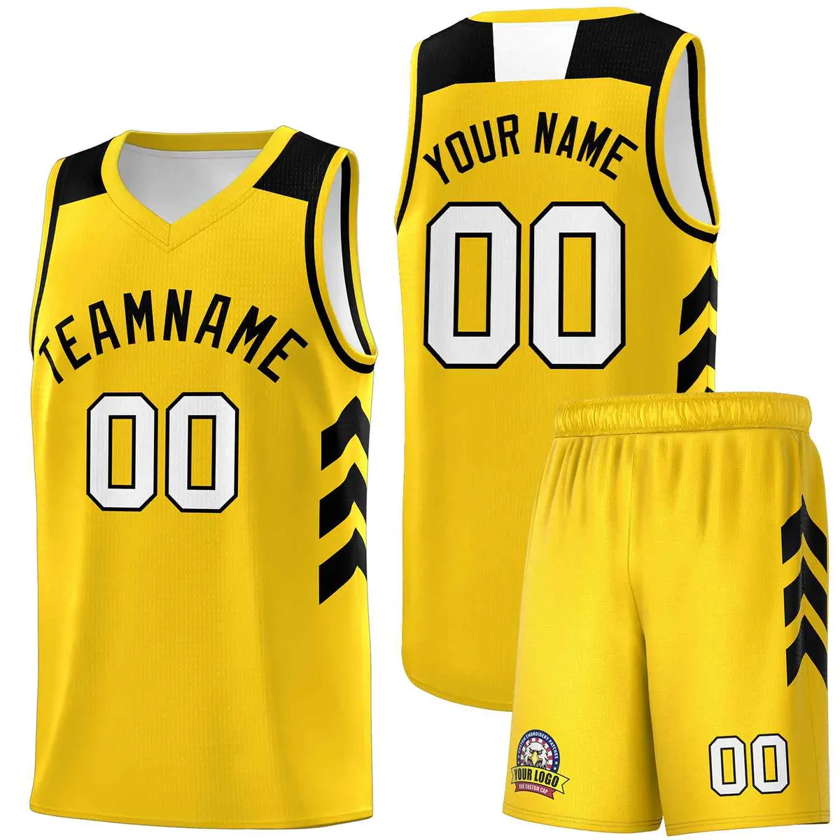 Yellow Black Classic Sets Sports Basketball Jersey