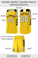 Yellow Black Classic Sets Sports Basketball Jersey 2