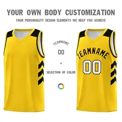 Yellow Black Classic Sets Sports Basketball Jersey 3