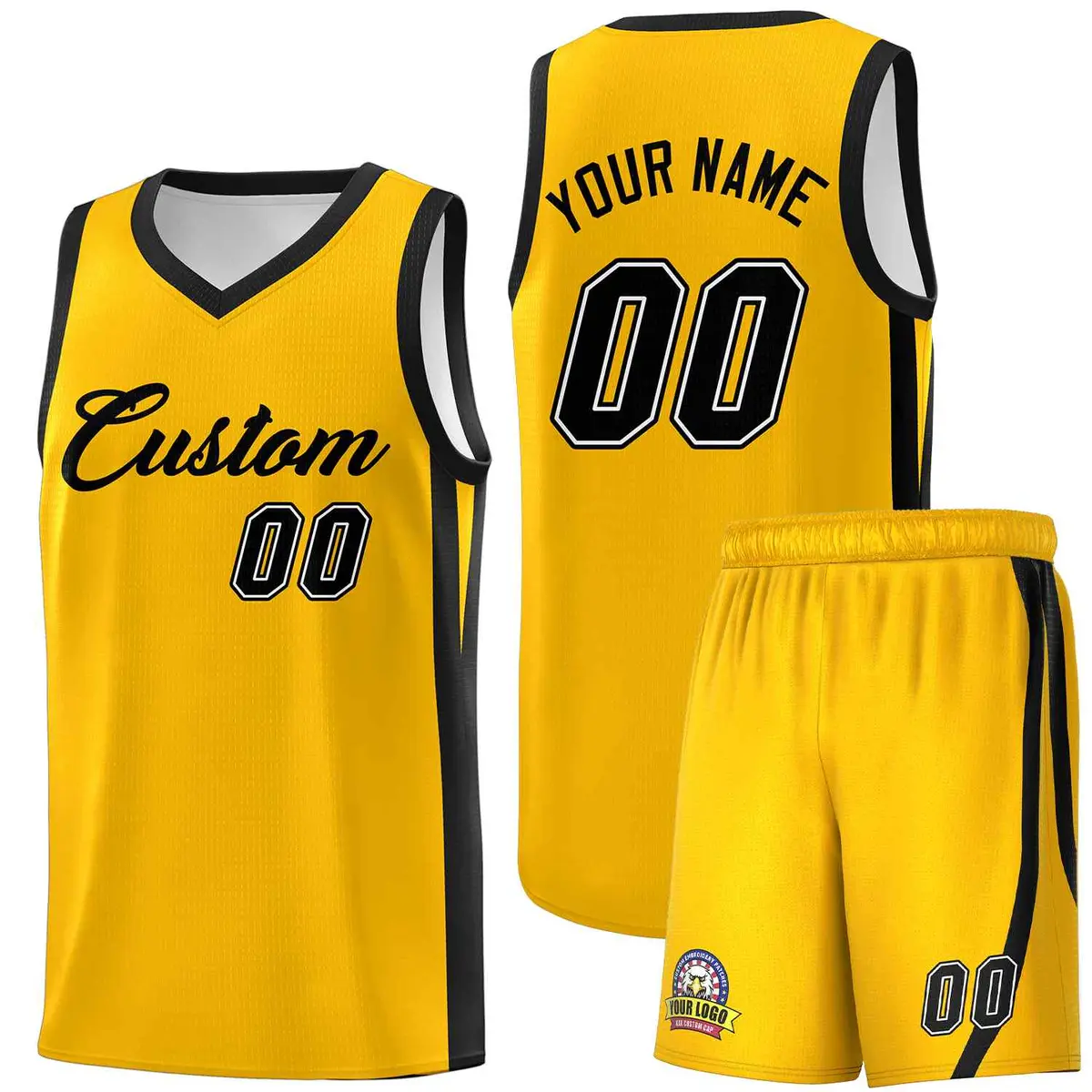 Yellow Black Classic Sets Sports Basketball Jersey