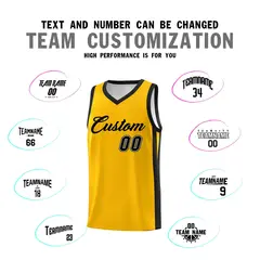 Yellow Black Classic Sets Sports Basketball Jersey 4