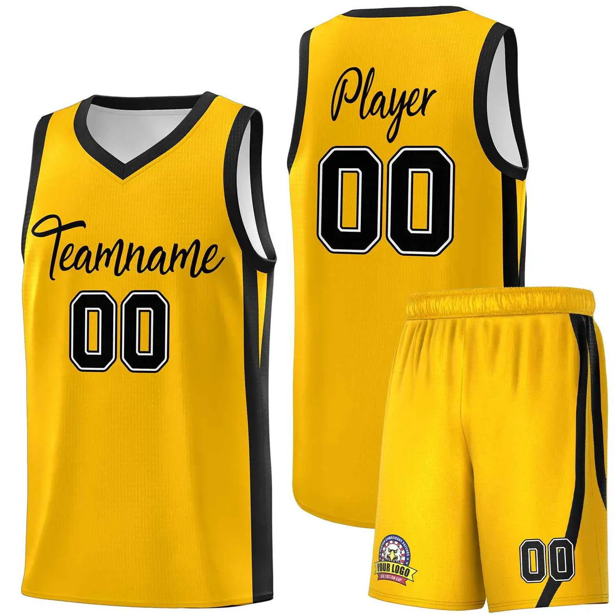 Yellow Black Classic Sets Sports Basketball Jersey