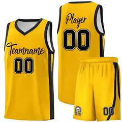 Yellow Black Classic Sets Sports Basketball Jersey