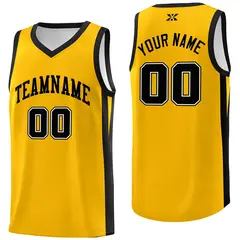 Yellow Black Classic Sports Uniform Basketball Jersey
