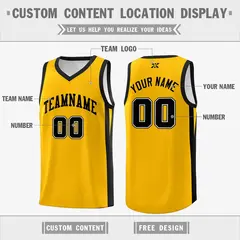 Yellow Black Classic Sports Uniform Basketball Jersey 2
