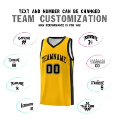 Yellow Black Classic Sports Uniform Basketball Jersey 3