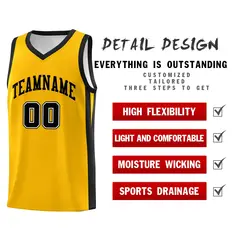 Yellow Black Classic Sports Uniform Basketball Jersey 4