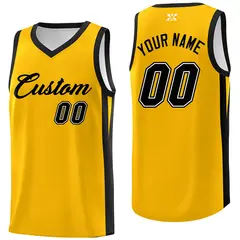 Yellow Black Classic Tops Outdoor Basketball Jersey