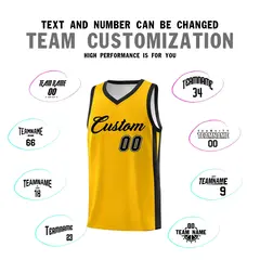 Yellow Black Classic Tops Outdoor Basketball Jersey 3