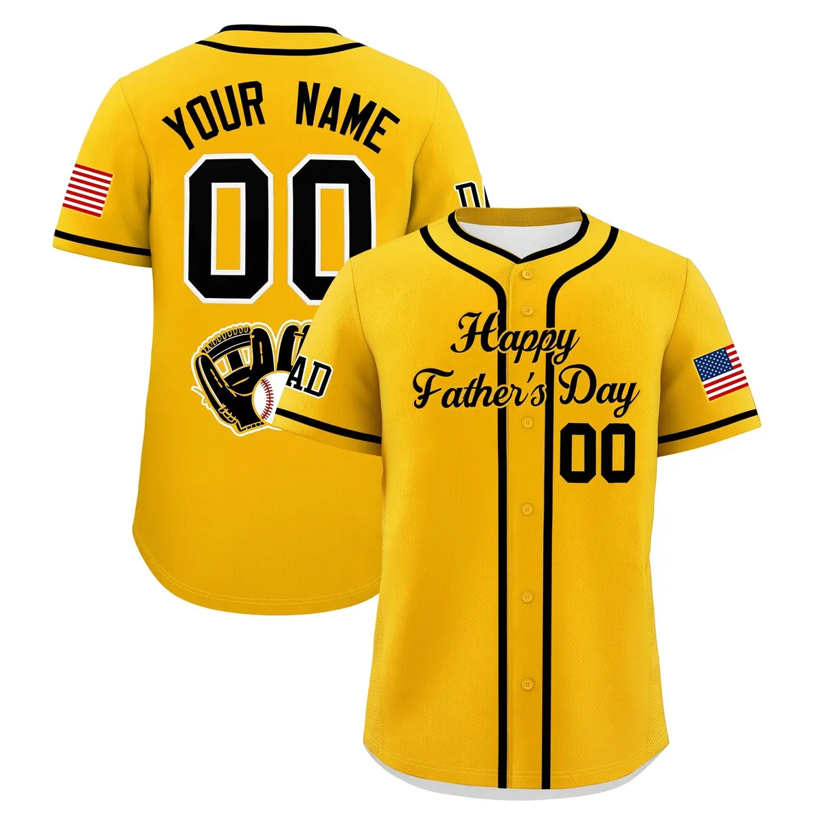 Yellow Black Father's Day Classic Baseball Jersey
