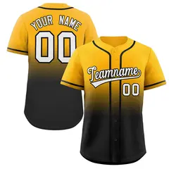 Yellow Black Gradient Fashion Baseball Jersey