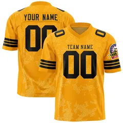 Yellow Black Graffiti Line Authentic Football Jersey 1