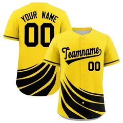 Yellow Black Graffiti Wind Mark Baseball Jersey 1