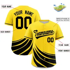 Yellow Black Graffiti Wind Mark Baseball Jersey 2