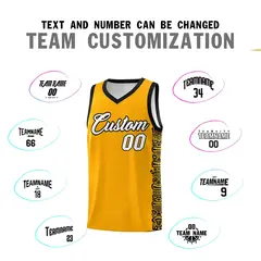 Yellow Black Indians Pattern Basketball Uniform Jersey 4