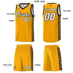 Yellow Black Indians Pattern Basketball Uniform Jersey 5