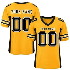 Yellow Black Insert Color Mesh Authentic Football Jersey 1