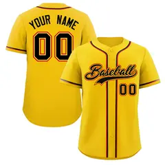 Yellow Black Red Classic Authentic Baseball Jersey