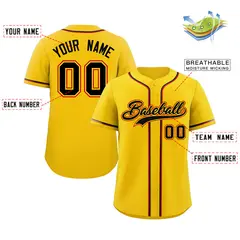 Yellow Black Red Classic Authentic Baseball Jersey 2