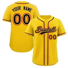 Yellow Black Red Classic Authentic Baseball Jersey