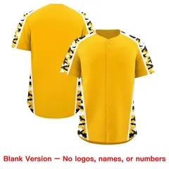 Yellow Black Side Camo Baseball Jersey 7