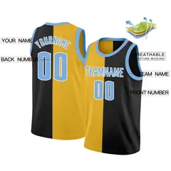 Yellow Black Split Fashion Basketball Jersey 2