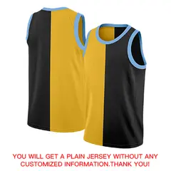 Yellow Black Split Fashion Basketball Jersey 4