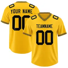 Yellow Black Square Neckline Football Jersey 1
