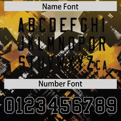 Yellow Black Star Gradient Flag Football Jersey 4