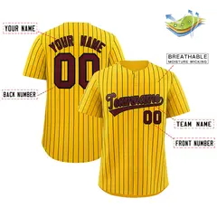 Yellow Black Stripe Authentic Fashion Baseball Jersey 2
