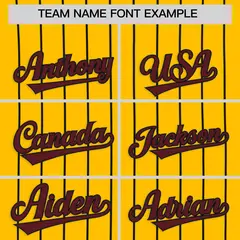 Yellow Black Stripe Authentic Fashion Baseball Jersey 3