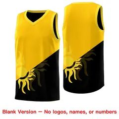 Yellow Black Sunburst Two Tone Basketball Jersey 2