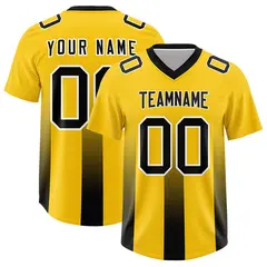Yellow Black Vertical Stripe Gradient Team Football Jersey 1