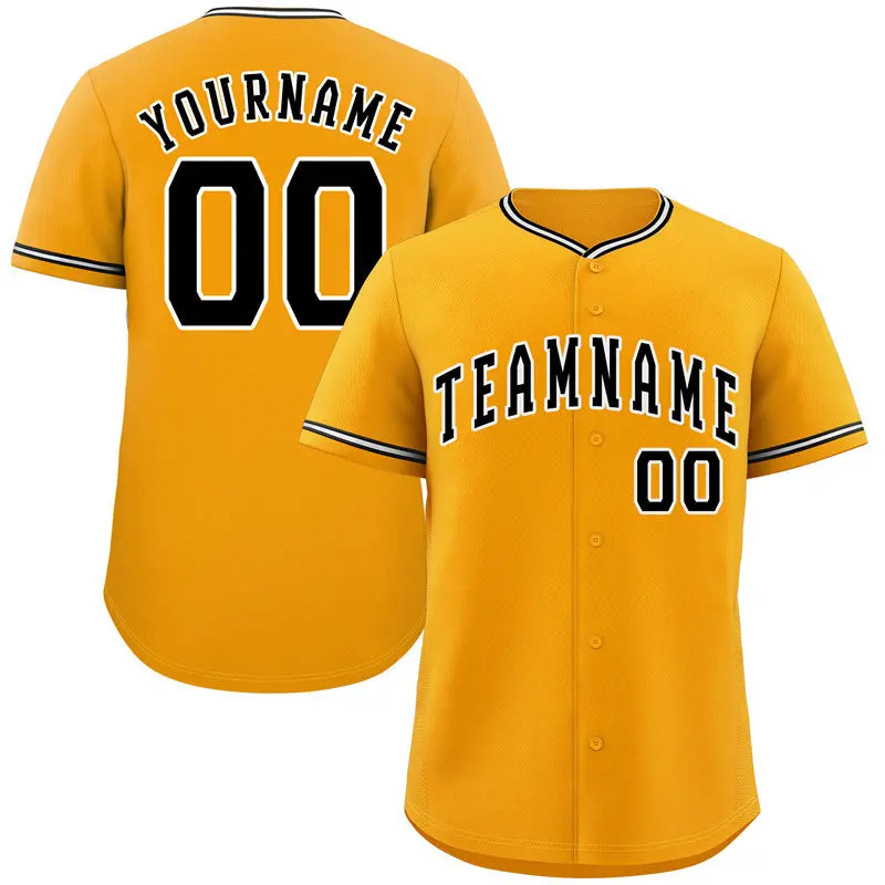 Yellow Black-White Bull Classic Authentic Baseball Jersey