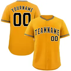 Yellow Black-White Bull Classic Authentic Baseball Jersey 1