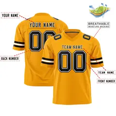 Yellow Black-White Classic Authentic Football Jersey 2