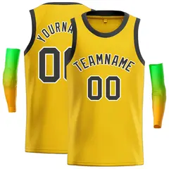 Yellow Black-White Classic Casual Basketball Jersey