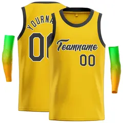 Yellow Black-White Classic Casual Basketball Jersey 1