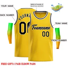 Yellow Black-White Classic Casual Basketball Jersey 2